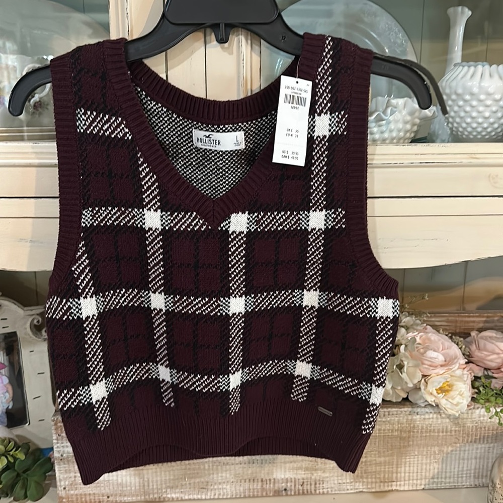 Hollister argyle vest